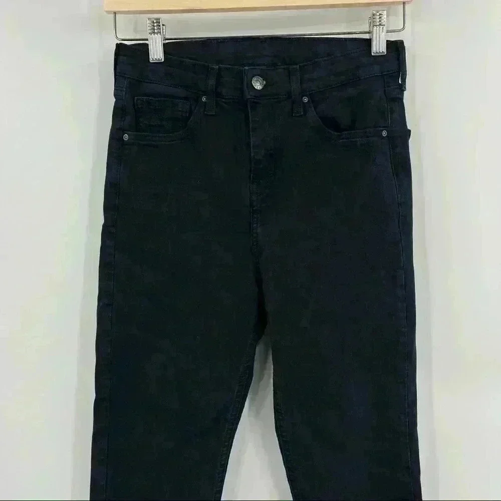 TopShop‎ Black High Rise Distressed Skinny Jeans Size W28